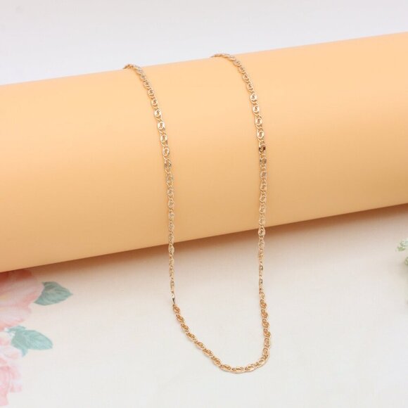 Elegant Rose Gold Necklace with Textured Chain & Adjustable Length, XPNL0402 - Picture 6 of 11